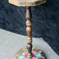 Vintage Old Reclaimed Salvaged Antique Solid Wood Wooden Candy Dish End Side Table Plant Stand Tray