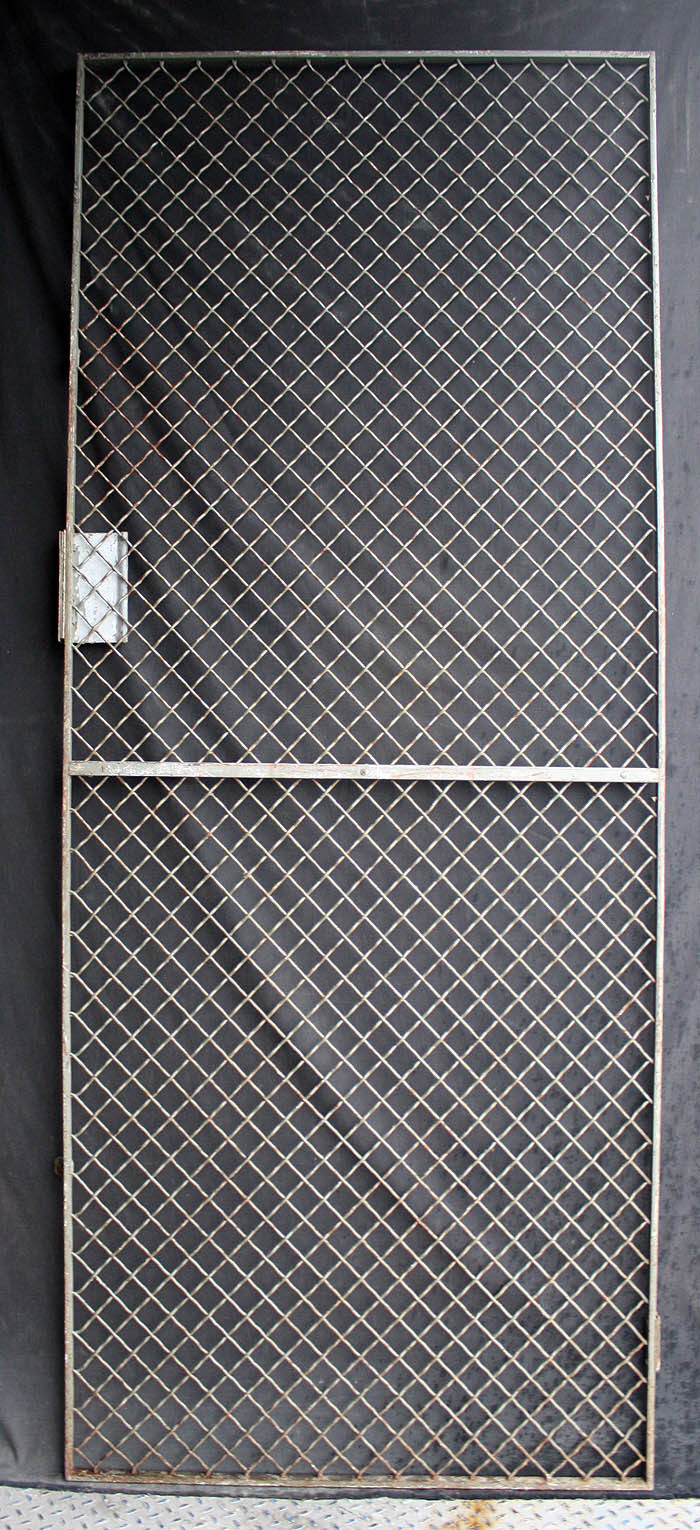 32"x79" Vintage Old Reclaimed Salvaged Steel Metal Fence Gate Door Panel Grille Industrial Factory