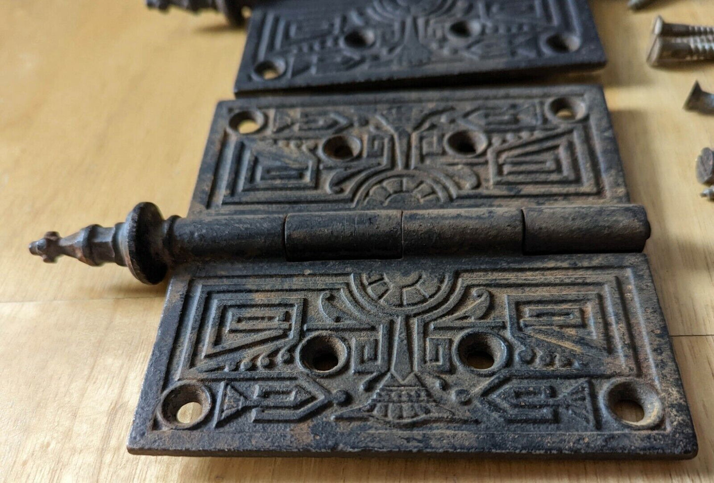 5"x5" Antique Old Reclaimed Salvaged Reproduction Vintage Old Iron Steeple Exterior Entry Door Hinges