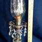 Vintage Art Deco Stacked Cut Lead Crystal Glass Lamp w/Dangling Crystals Glass Lampshade