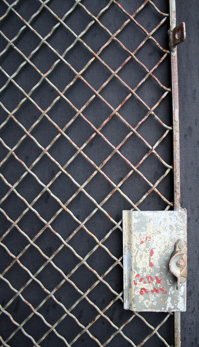 32"x79" Vintage Old Reclaimed Salvaged Steel Metal Fence Gate Door Panel Grille Industrial Factory
