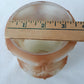 White Opaque Glass Lampshade Embossed Design Hand Painted Brown 2.25” Fitter