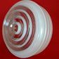 Vintage Off White Clear Thick Glass Drum Shape Large Light Shade Replacement Ceiling Wall Fixture Concentric Circles Round Cover 10" Fitter