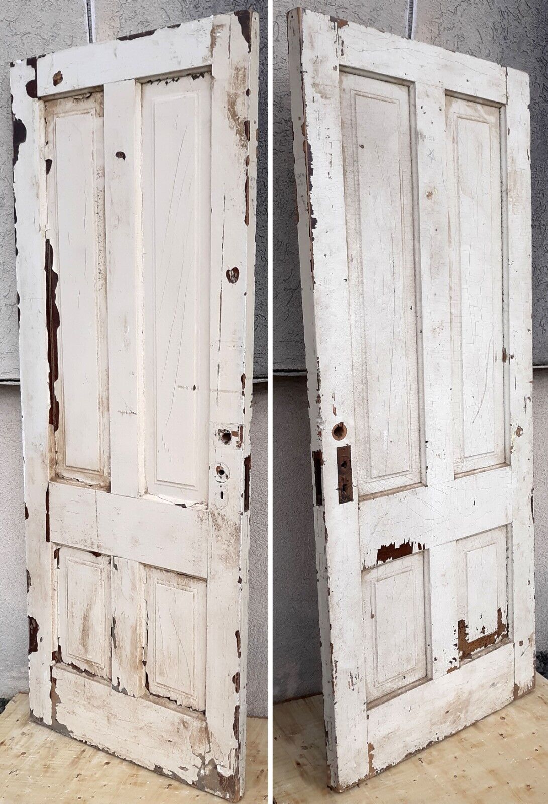 31.5"x79"x1.75" Antique Vintage Victorian Interior SOLID Wood Wooden Door Panels