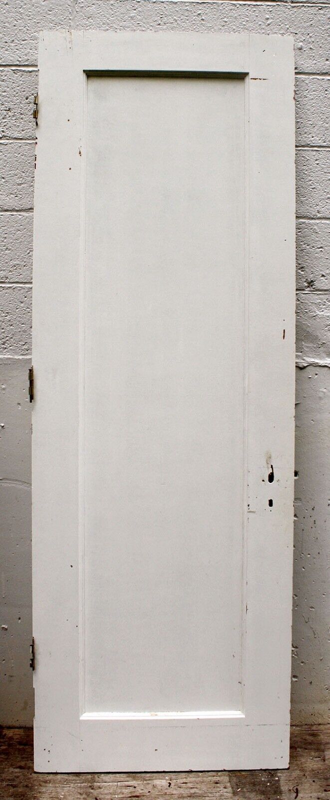 28"x80.5"x1.75" Antique Vintage Old Reclaimed Salvaged Solid Wood Wooden Interior Door Single Flat Panel