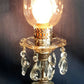 Vintage Art Deco Stacked Cut Lead Crystal Glass Lamp w/Dangling Crystals Glass Lampshade