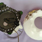 GWTW Style Lamp Milk Glass Globe Shade Painted Wild Flowers 3 Way w/Chimney VTG