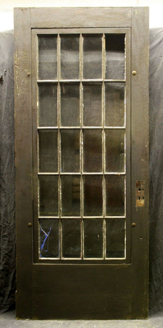 36.5"x85.5" Antique Vintage Old Reclaimed Salvaged Wooden Storm Screen Exterior Door Window Wavy Glass