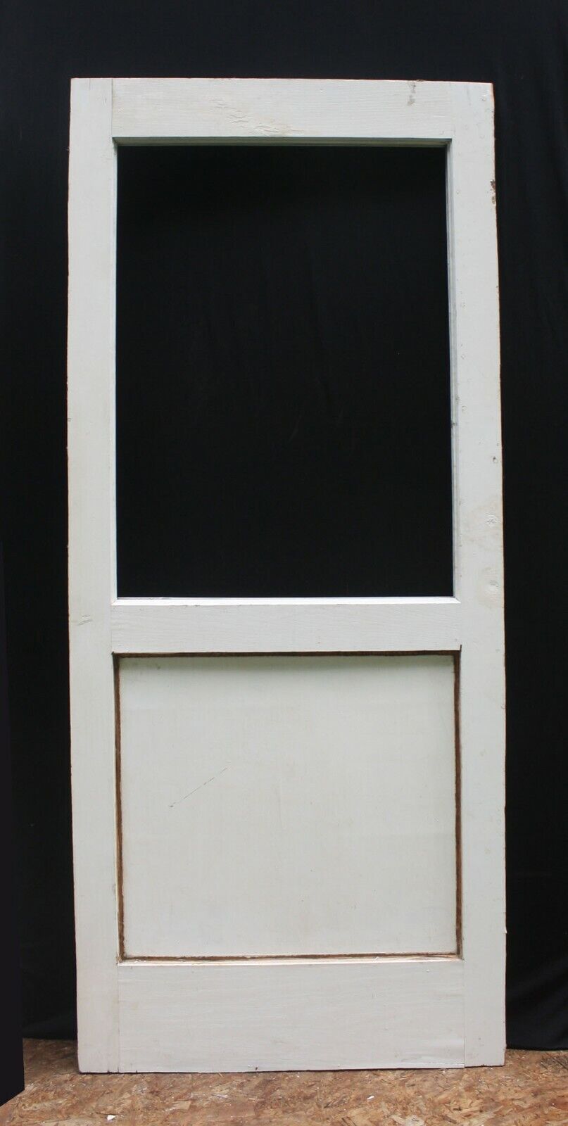 33"x79"x1.75" Antique Vintage Old Oak Wood Wooden Exterior Entry Back Door Window