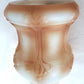 White Opaque Glass Lampshade Embossed Design Hand Painted Brown 2.25” Fitter