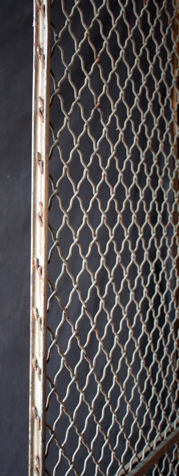 32"x79" Vintage Old Reclaimed Salvaged Steel Metal Fence Gate Door Panel Grille Industrial Factory