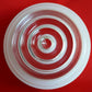 Vintage Off White Clear Thick Glass Drum Shape Large Light Shade Replacement Ceiling Wall Fixture Concentric Circles Round Cover 10" Fitter