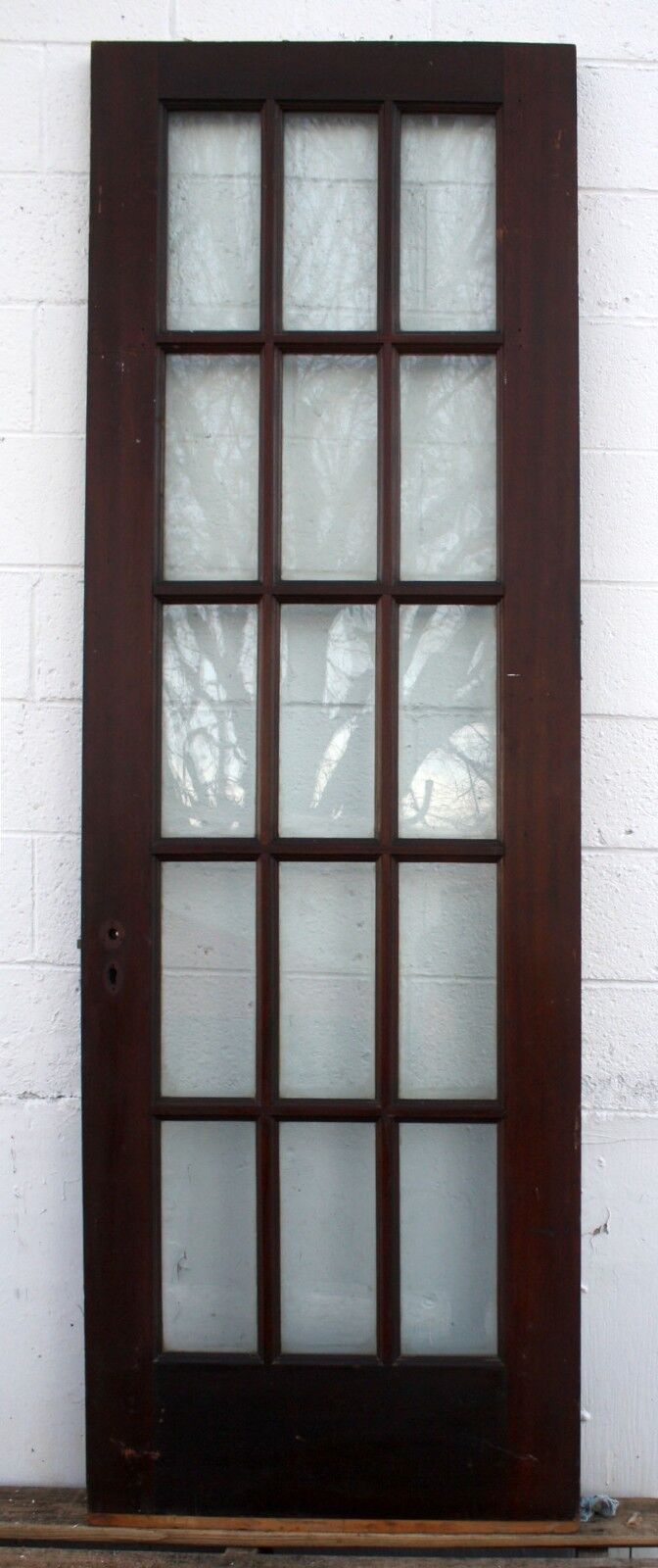 29.5"x87"x1.75" Antique Vintage Old Reclaimed Salvaged SOLID Wood Wooden French Door Window Wavy Glass