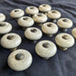 8 available Vintage Old Reclaimed Salvaged Round Ceramic Brass Dresser Drawer Furniture Knob Pull Handle