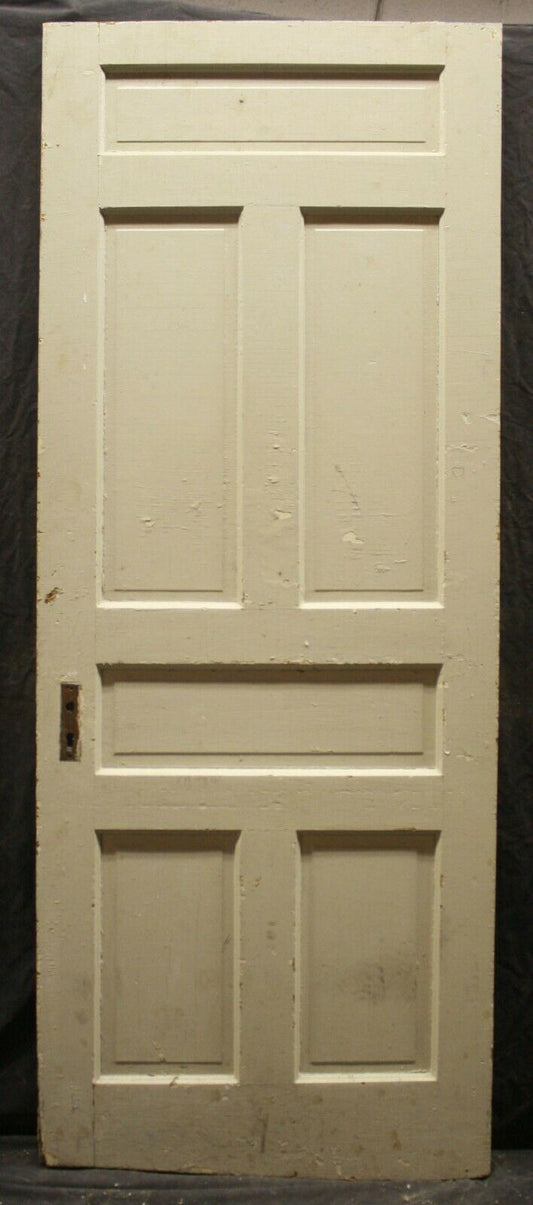 31.5"x82" Antique Vintage Old Reclaimed Salvaged Victorian Interior SOLID Wood Wooden Door 6 Panels