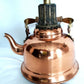 Vintage Art & Crafts Lamp Copper Brass Repurposed Teapot Kettle Handle Harp Country VTG