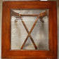 Vintage Old Reclaimed Salvaged Solid Wood Wooden Cherry Side End Accent Lamp Sofa Table Beveled Glass