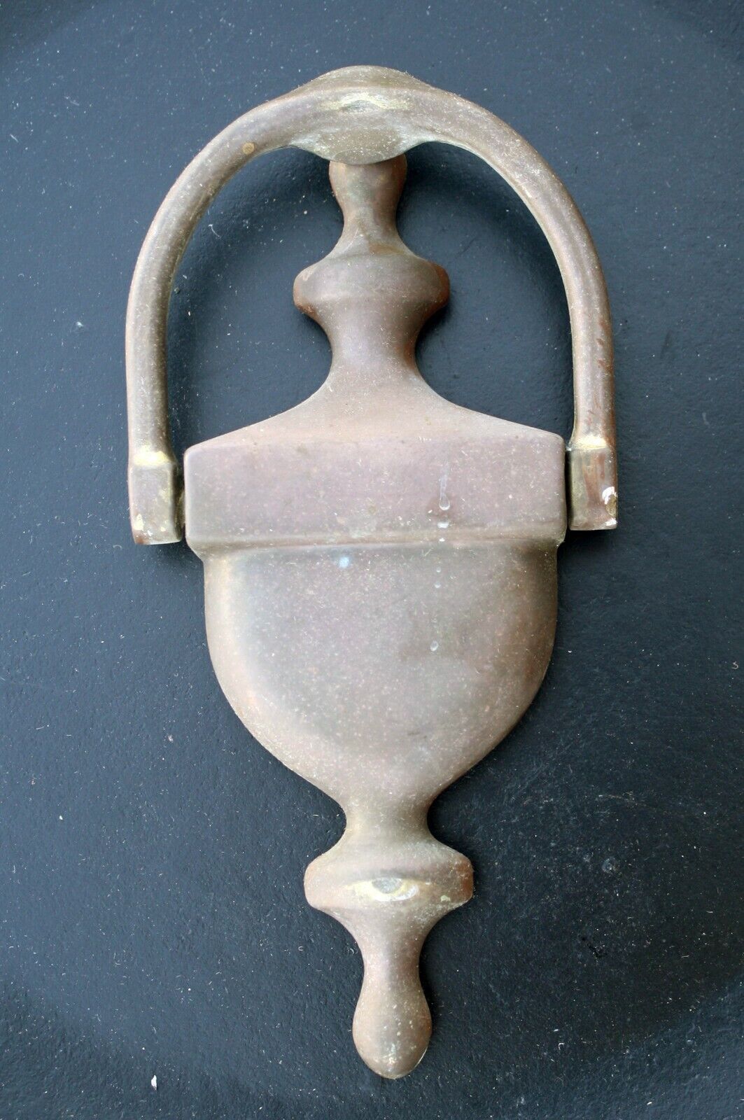6" Vintage Antique Old Reclaimed Salvaged Colonial Style SOLID Cast Brass Door Knocker Rapper Plate