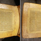 Pair Vintage Antique Old Reclaimed Salvaged Oak Wood Wooden Fiddle Bck Side Dining Chair Caned Seat