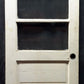 29.5"x79" Antique Vintage Old Reclaimed Salvaged SOLID Wood Wooden Entry Exterior Side Back Door 3 Window Glass Lites Panes Panels