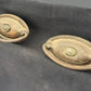 Pair Antique Vintage Old Reclaimed Salvaged Metal Drawer Cabinet Furniture Door Drop Pull Handle Plate