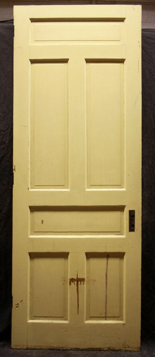 31.5"x88" Antique Vintage Old Reclaimed Salvaged Victorian Interior SOLID Wood Wooden Door 6 Panels