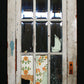 30"x89" Antique Vintage Old Reclaimed Salvaged French SOLID Wood Wooden Door Windows Beveled Glass Lite