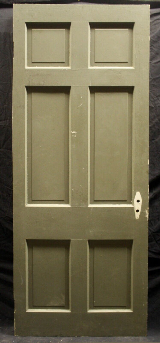 2 available 30"x79" Antique Vintage Old SOLID Colonial Interior SOLID Wood Wooden Door 6 Six Panels