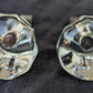 Pair BIG Vintage Antique Old Reclaimed Salvaged Hexagon Glass Dresser Drawer Furniture Knob Pull Handle