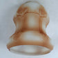 White Opaque Glass Lampshade Embossed Design Hand Painted Brown 2.25” Fitter