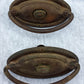 Pair Antique Vintage Old Reclaimed Salvaged Metal Drawer Cabinet Furniture Door Drop Pull Handle Plate