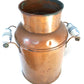 Dutch Copper Dairy Milk Farm Tall Bucket Jug Delft Blue Ceramic Handles Rustic