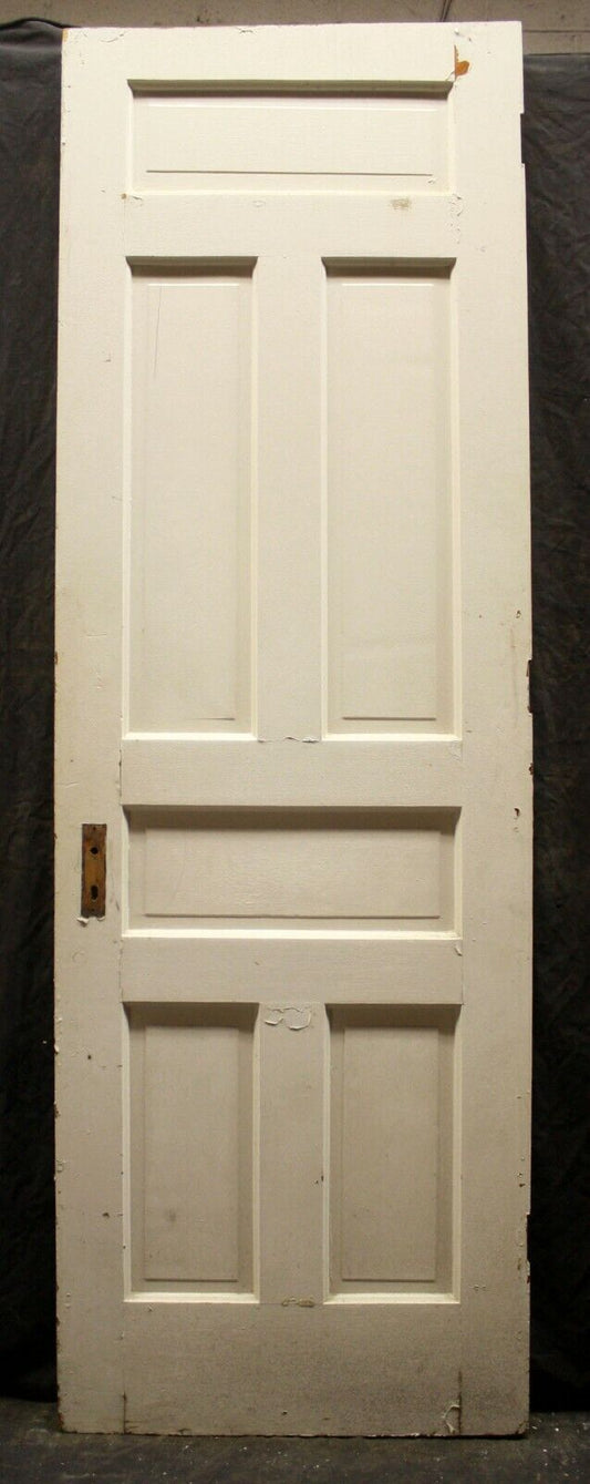 28"x83.5" Antique Vintage Old Reclaimed Salvaged Victorian Interior SOLID Wood Wooden Door 6 Panels
