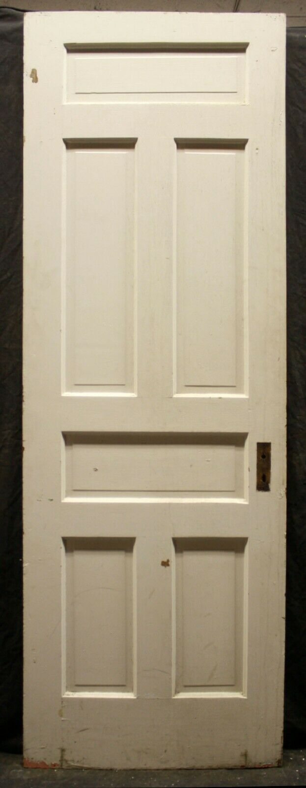 28"x83.5" Antique Vintage Old Reclaimed Salvaged Victorian Interior SOLID Wood Wooden Door 6 Panels