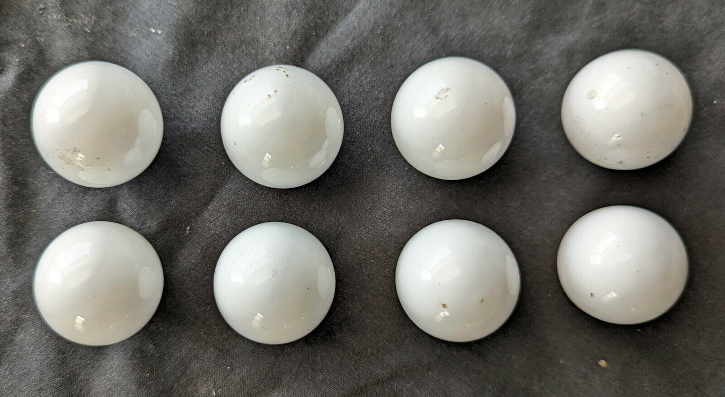 12 Pairs available Vintage Old Reclaimed Salvaged Round White Ceramic Dresser Drawer Furniture Knob Pull Handle