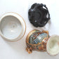 Satsuma China Hand Painted Ceramic Pottery Handles Urn Gilt Geisha Enamel +Stand