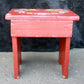 Vintage Old Hand Painted SOLID Wood Wooden Bench Foot Stool Plant Stand Ottoman