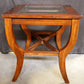 Vintage Old Reclaimed Salvaged Solid Wood Wooden Cherry Side End Accent Lamp Sofa Table Beveled Glass
