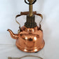 Vintage Art & Crafts Lamp Copper Brass Repurposed Teapot Kettle Handle Harp Country VTG