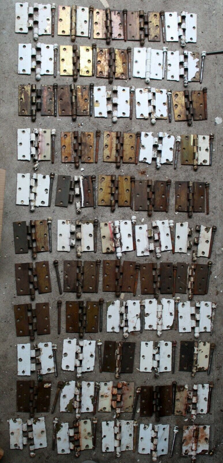 28 available CLEAN Pair 3.5x3.5 Antique Vintage Old Reclaimed Salvaged Brass Steel Interior Door Hinges