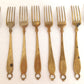 Turkish Brass Embossed Matching14 Demitasse Serving Spoons and Forks Islam Muslim Tableware Star Moon Collectible Tableware Marked ISTAMBUL