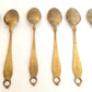 Turkish Brass Embossed Matching14 Demitasse Serving Spoons and Forks Islam Muslim Tableware Star Moon Collectible Tableware Marked ISTAMBUL