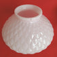 Vintage Milk Glass Lamp Beaded Tray Base Quilted Diamond Pattern Shade Parlor Table Statement Lamp GWTW Style Retro Lighting