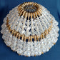 Vintage Handmade Beaded Small Lampshade Brass Safety Pin Clear Acrylic Crystal Drop Beads Light Bulb Cover Chandelier Sconce Lamp-NOS