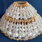 Vintage Handmade Beaded Small Lampshade Brass Safety Pin Clear Acrylic Crystal Drop Beads Light Bulb Cover Chandelier Sconce Lamp-NOS