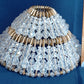 Vintage Handmade Beaded Small Lampshade Brass Safety Pin Clear Acrylic Crystal Drop Beads Light Bulb Cover Chandelier Sconce Lamp-NOS