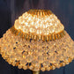 Vintage Handmade Beaded Small Lampshade Brass Safety Pin Clear Acrylic Crystal Drop Beads Light Bulb Cover Chandelier Sconce Lamp-NOS