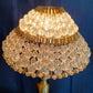 Vintage Handmade Beaded Small Lampshade Brass Safety Pin Clear Acrylic Crystal Drop Beads Light Bulb Cover Chandelier Sconce Lamp-NOS