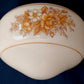 Vintage Blown Glass Acorn Shaped White Lampshade Painted Floral Roses Pendant Flush/Semi Mount Replacement Globe 4” Fitter-NOS