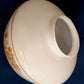 Vintage Blown Glass Acorn Shaped White Lampshade Painted Floral Roses Pendant Flush/Semi Mount Replacement Globe 4” Fitter-NOS